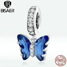 

BISAER 925 Sterling Silve Charm Delicate Butterfly Charms Fit DIY Making Bracelets Bangles Women Fine Jewelry EFC423-LBU