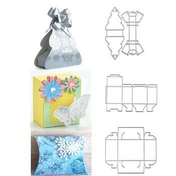 

Kokorosa Pillow Box Metal Cutting Dies 3D Flowers Decor Box Dies Scrapbooking for Card Making DIY Embossing Cuts new dies for 2