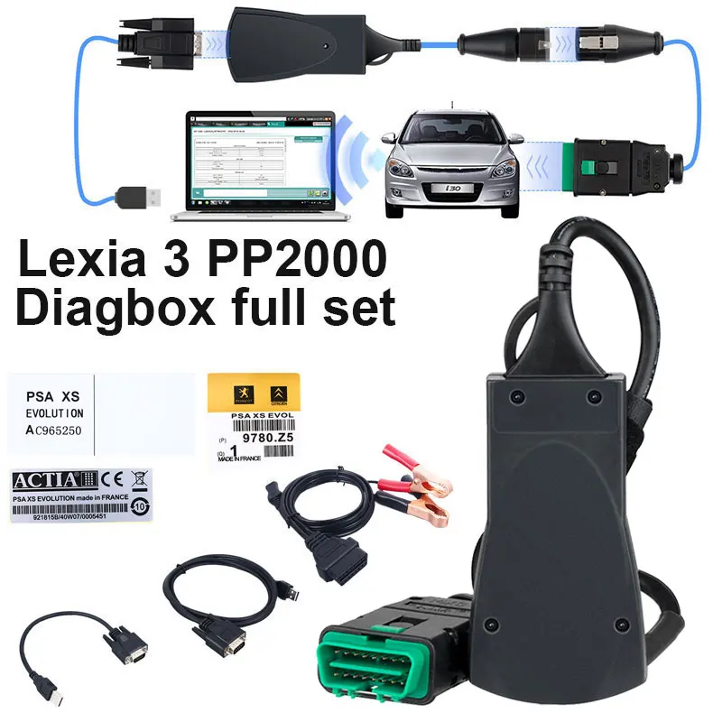 VEHEMO NEW Full Chip Lexia3 PP2000 Diagbox V7.83 with Firmware 921815C V48/V25 For Citroen for Peugeot OBD2 Diagnostic-tool