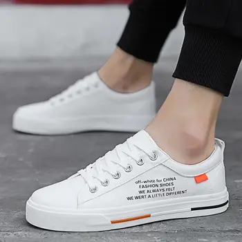 

2020 New Men's Vulcanize Shoes Classic Canvas Shoes Solid Lace-up Casual White black Sneakers Canvas Shoes
