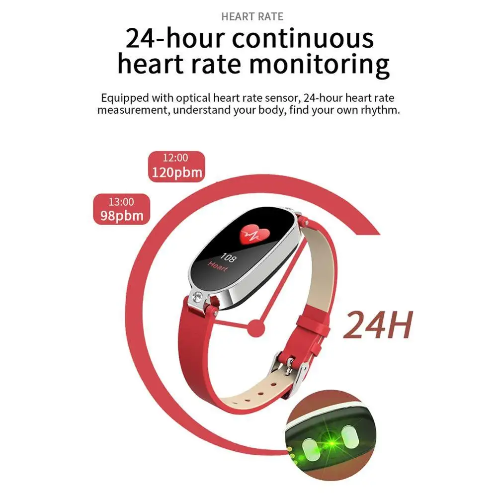 Female Smart Bracelet Fitness Tracker PPG ECG Blood Pressure Call Reminder B79 Color Screen Health Waterproof Bluetooth Watch