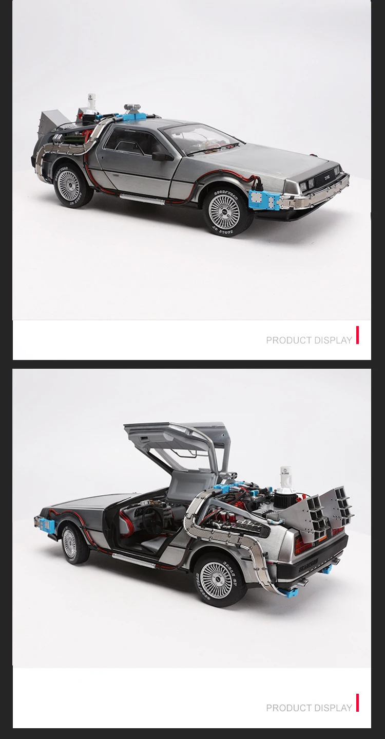 1/18 литая под давлением модель автомобиля часть 3 машина времени DeLorean автомобиль металлическая игрушка Welly Назад в будущее Дети подарок собрать