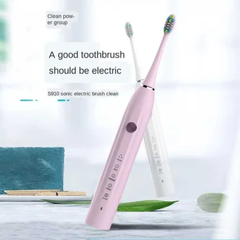 

Electric Toothbrush S910 Ultrasonic Sonic toothbrush Inductive Charging battery IPX7 Waterproof extra brushes head