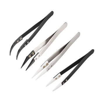 

uxcell Precision Ceramic Tweezers Non-Conductive Heat Resistant Anti-Static Tweezers