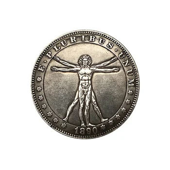 

1 Piece 38mm Round Antique Coin Copy American Morgan Dollar Cross Pattern Copper Specie Decor