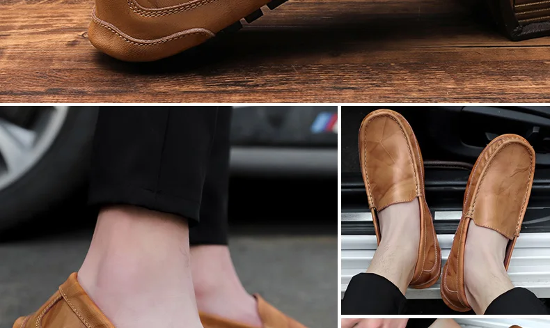 Повседневные мужские лоферы из натуральной кожи; сезон осень; chaussure homme Mocasines Hombre; мокасины; Лоферы для вождения