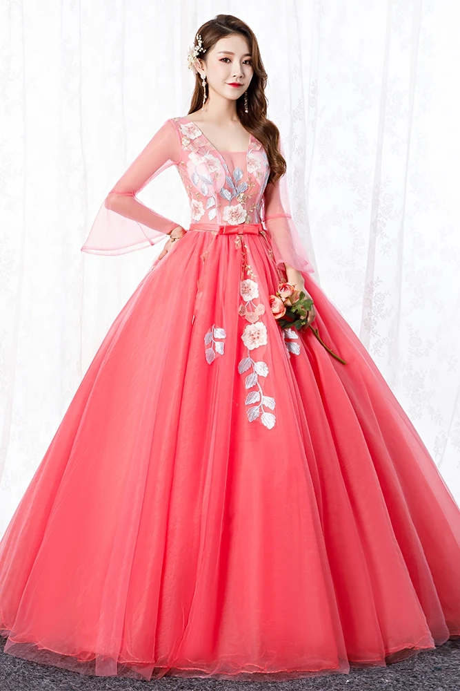 Свадебное бальное платье Бальные платья Иллюзия плеча органза Vestidos De Debutantes Формальные Вечерние платья Бальные платья-mekko