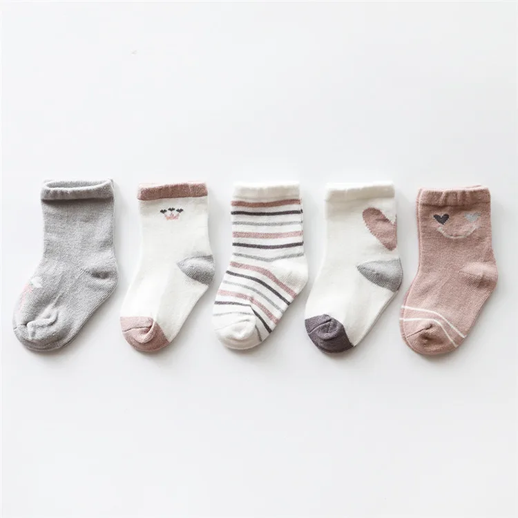 5 пар/лот, носки для малышей осенне-зимние детские носки для девочек, хлопковые носки для новорожденных мальчиков одежда для маленьких мальчиков