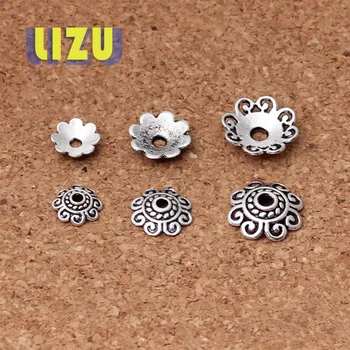 

10pcs Tibetan silver accessories treasure lotus flower holder 8-12mm jewelry accessories DIY handmade jewelry