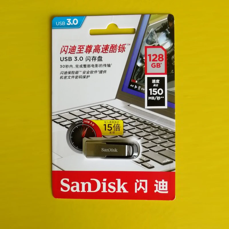 SanDisk 100% Original Genuine Ultra Flair USB 3.0 Flash Drive 128GB Pen Drive High Speed Memory Stick usb flash drive
