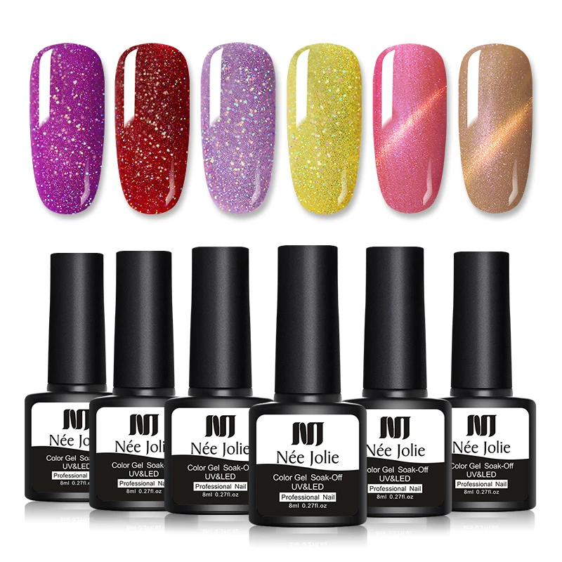 NEE JOLIE 8ml cat gel Blinking Nail Polish Soak Off Nail Art