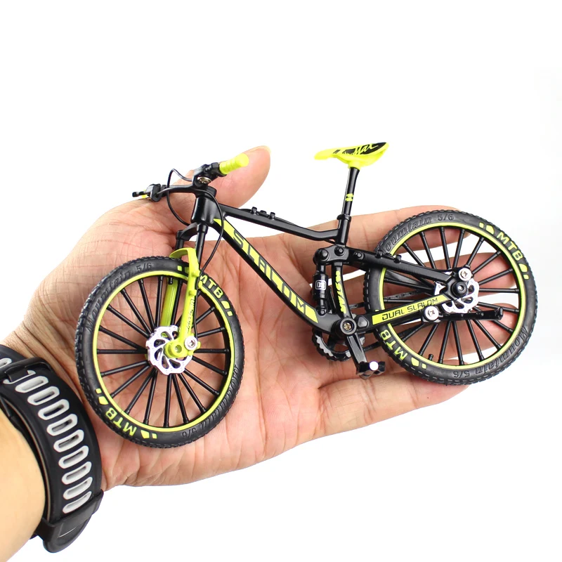 Dengofng Mini Bicycle Model Mountain Bike Model Home Decoration Crafts for Kids 1:10 Scale Curved Simulation Toys Model Bike Ornaments Riding Bike Model Toy Finger Bicycles Toy 