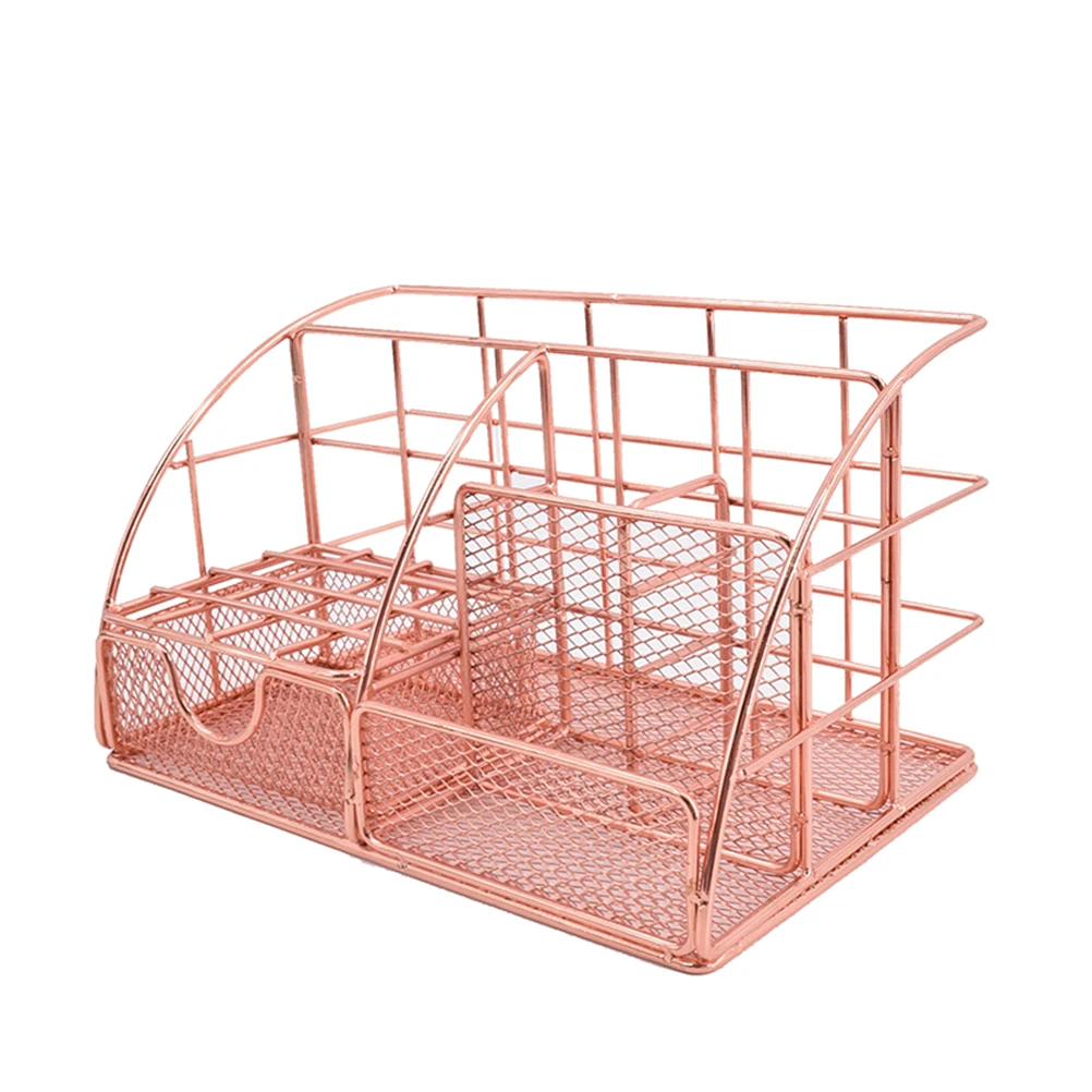 1PC Iron Art Storage Box Simple Desktop Cosmetic Document Stationary Holder For Bedroom Study Room Living Room