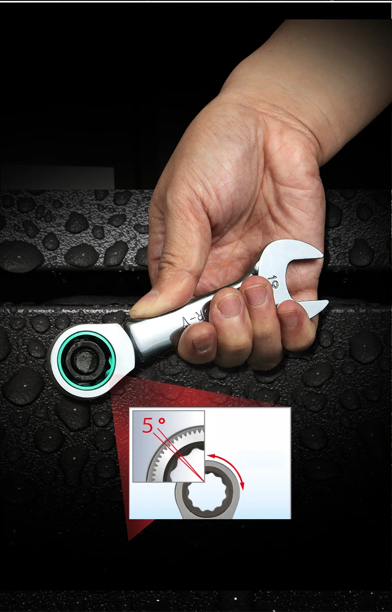 Description Picture 4 of itemLAOA Mini Short Ratchet Wrench 5.5-15mm Adjustable Key CR-V Monkey Wrench for Car Vehicle Auto Replacement Parts DIY Hand Tools