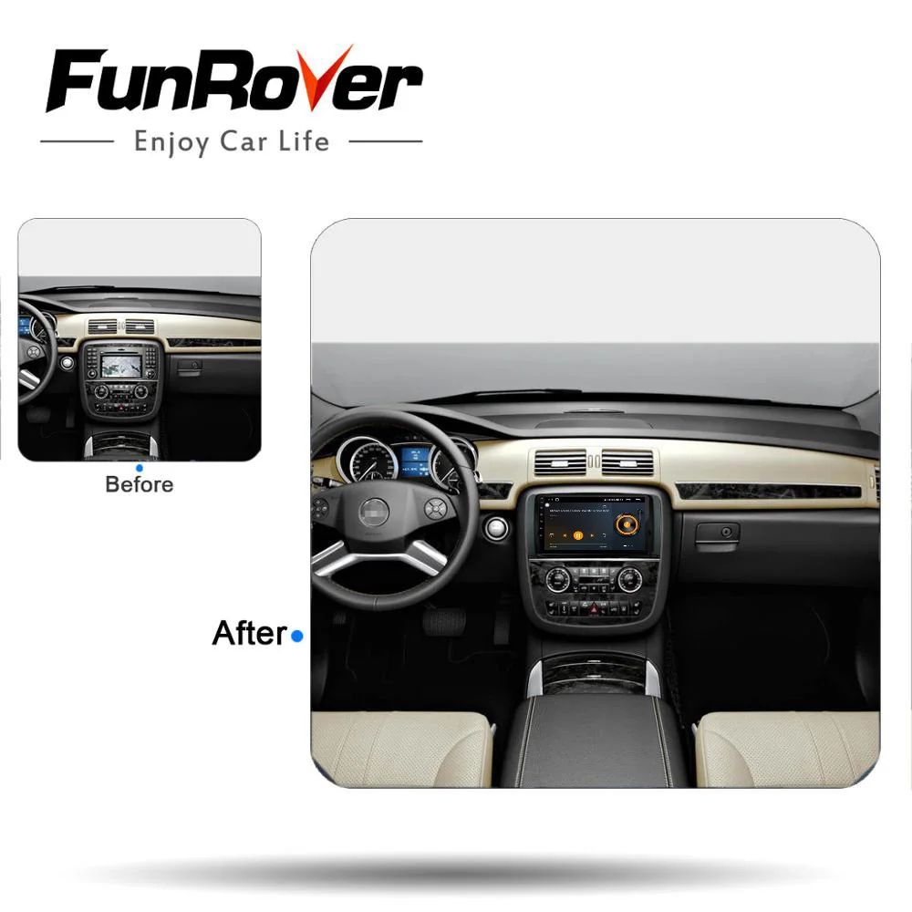 FUNROVER Android 9,0 автомобильный Радио мультимедийный плеер gps Navi для Mercedes Benz ML ML350 W164 GL X164 ML320 ML280 GL350 GL450 без dvd