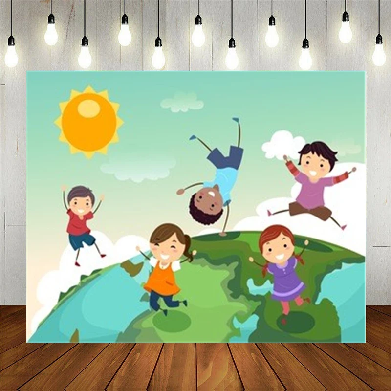 Реквизит для фотостудии Nitree Виниловый фон фотосъемки Мультяшные мальчики