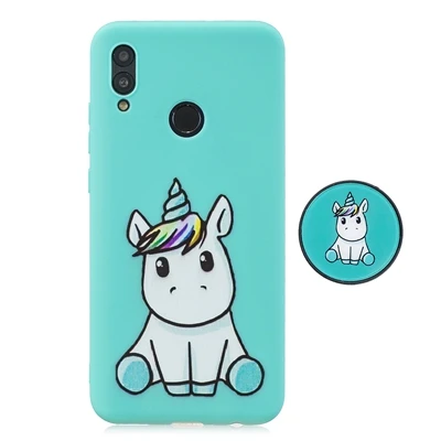 H Для huawei P Smart чехол милый Единорог узор складывающаяся подставка держатель чехол для huawei P Smart Z PSmart мягкий TPU Coque - Цвет: H