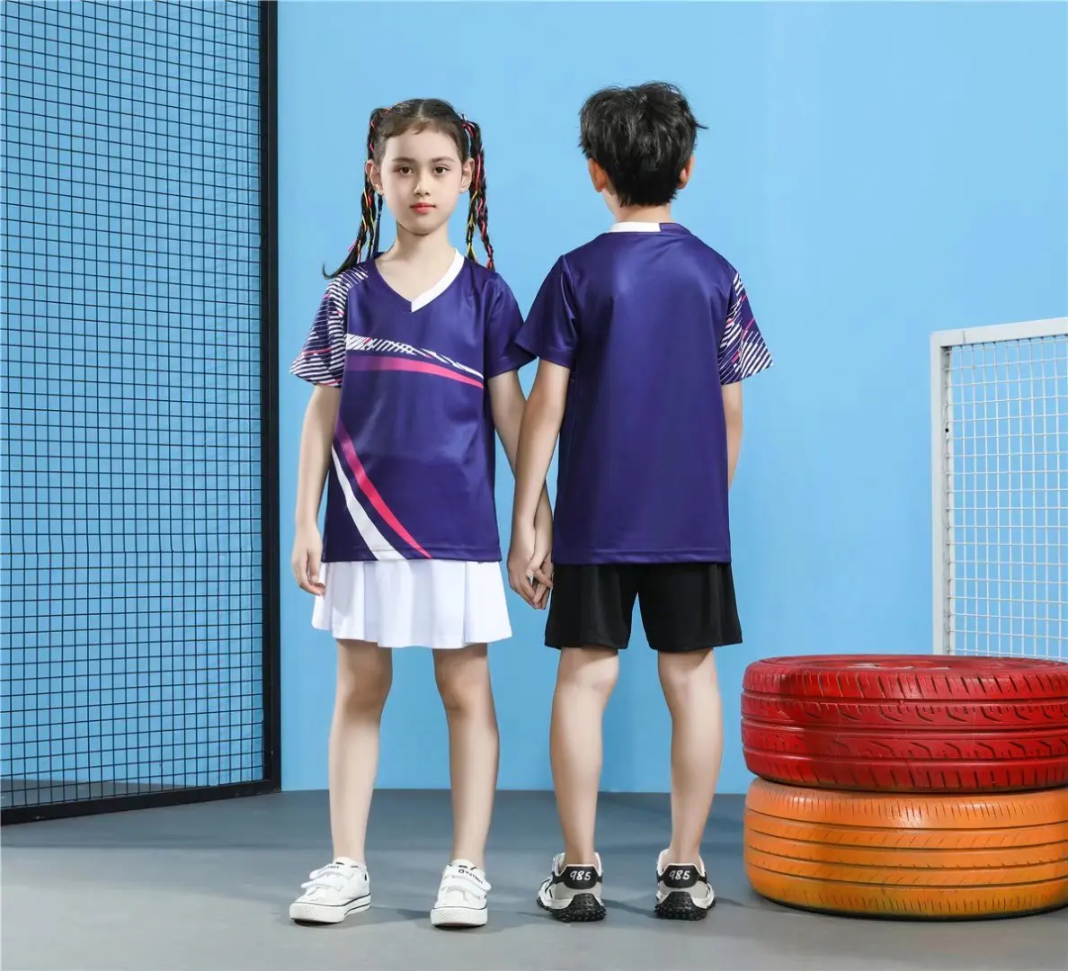 Sports Quick Dry Breathable Badminton Shirt,kids Girls and boys Table Tennis volleyball Team Game Running Training Polo T Shirts