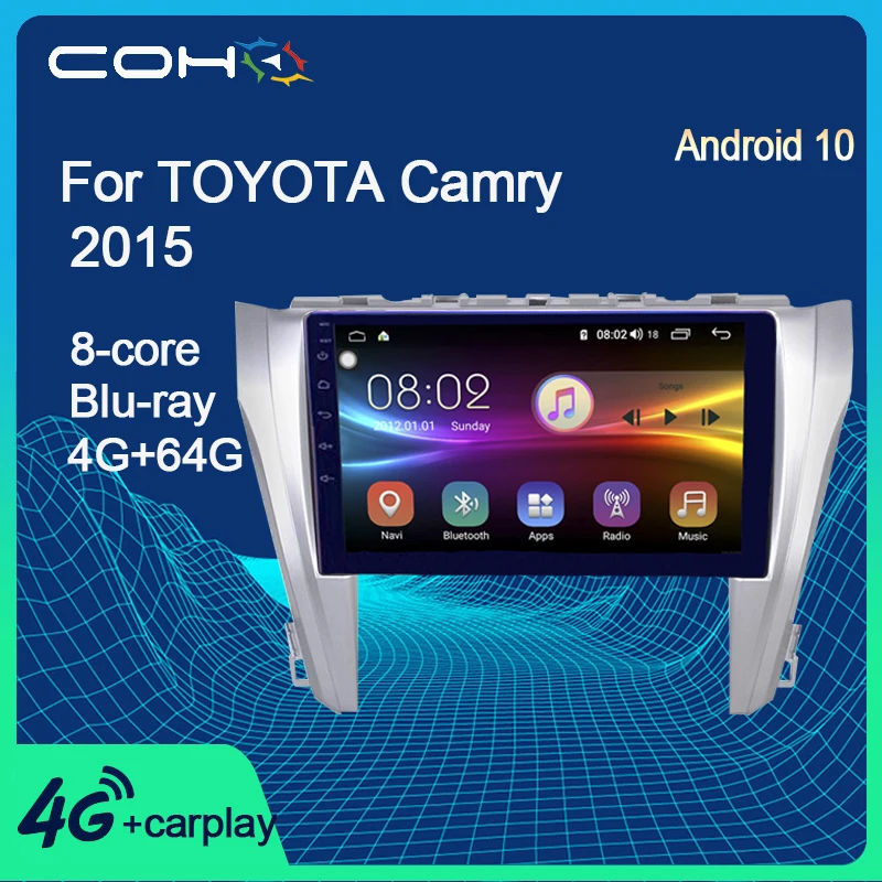 COHO For TOYOTA Camry 2015 Gps Coche Navigation Car Radio Stereo Receiver Android 10.0 8-Core 6+128G