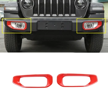 

Car Front Fog Light Lamp Cover for Jeep Wrangler JL JLU 2018 2019 Car Exterior Accessories Decoration Stickers ABS Red 2pcs/1set