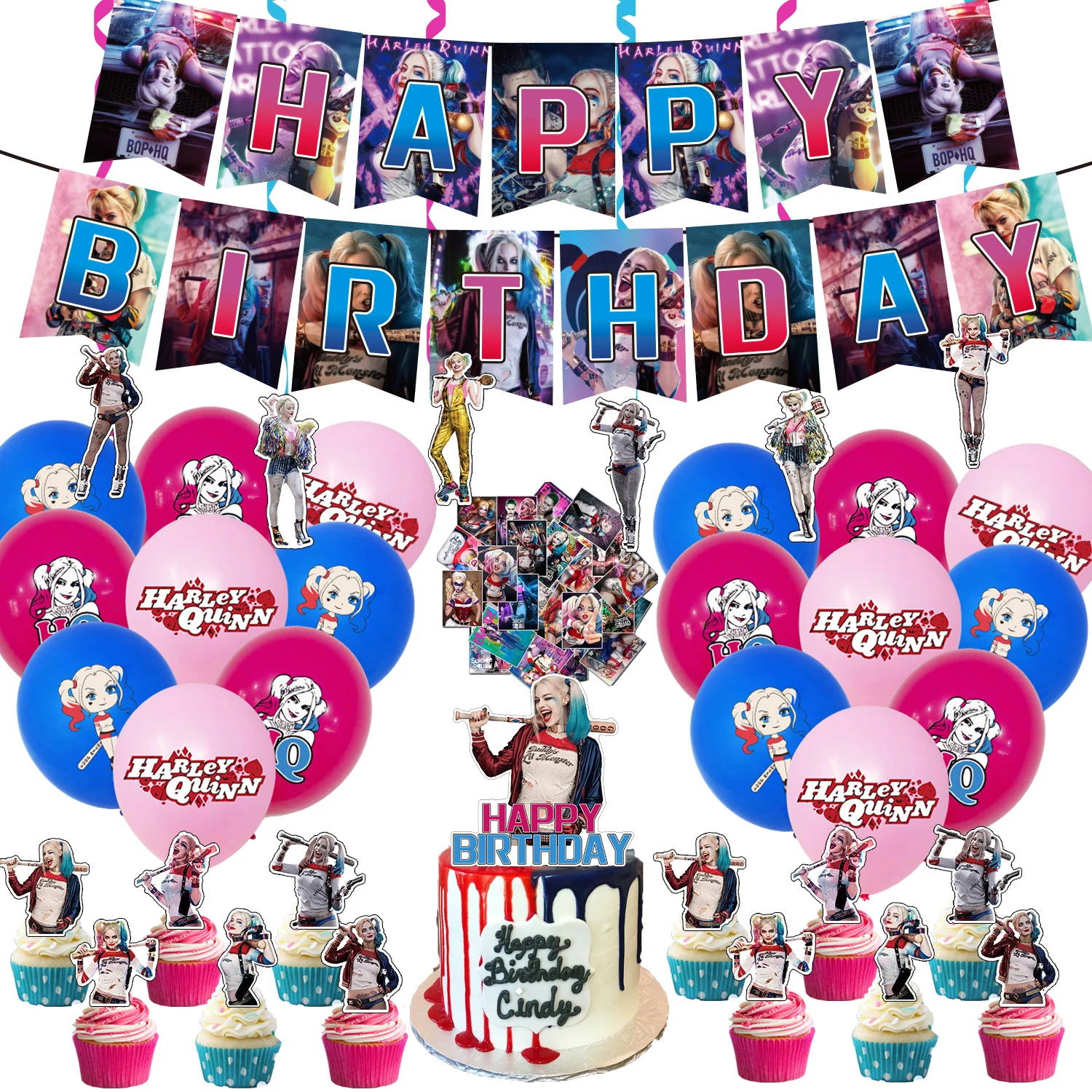 Латексные воздушные шары для торта Джокер Квинн | Дом и сад