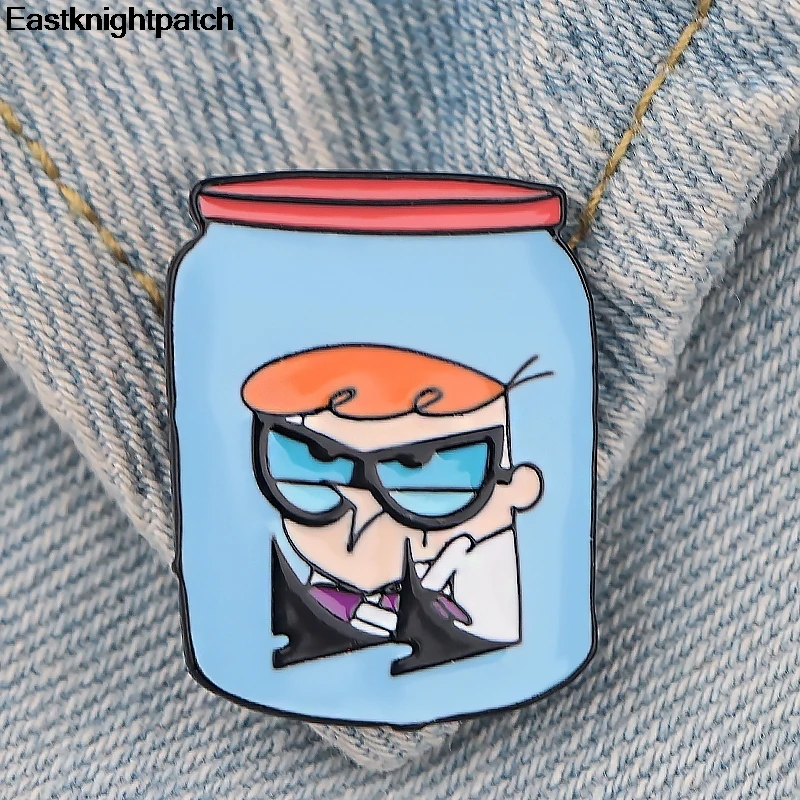 Dexter's Lab забавная эмалированная булавка рубашка с пряжкой булавки и броши для детей мультфильм Нагрудный значок Ювелирные изделия Подарки E0944