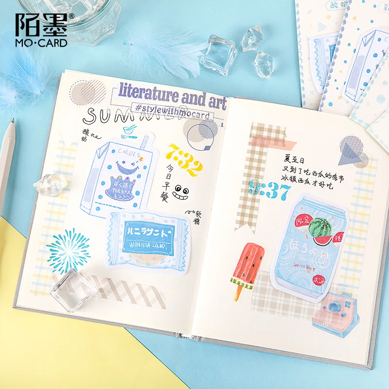 Mo Sticky Notes и ling shi pu серии синий цвет ферментированный напиток сообщение Tearable Примечания съемные самоклеющиеся Примечания 4
