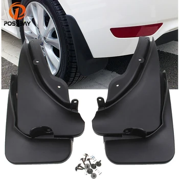 

POSSBAY 4Pcs/set Car Front Rear Flaps Splash Mud Guard Fender Black Mudguards for Mercedes-Benz C-Class 2008-2010 Pre-facelift