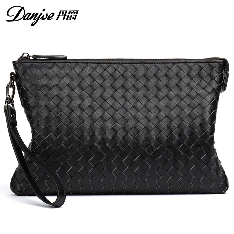 

Manufacturers Direct Selling New Style Trend Cowhide Men Clutch Bag Large Capacity Weaving Clutch Bag Fashion Boutique Men's Bag