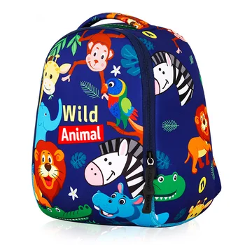 

Children's Backpack Kindergarten Baby School Bags Cartoon Wild Animals Designer Diving Material Schoolbag Boys Backpacks Zipper
