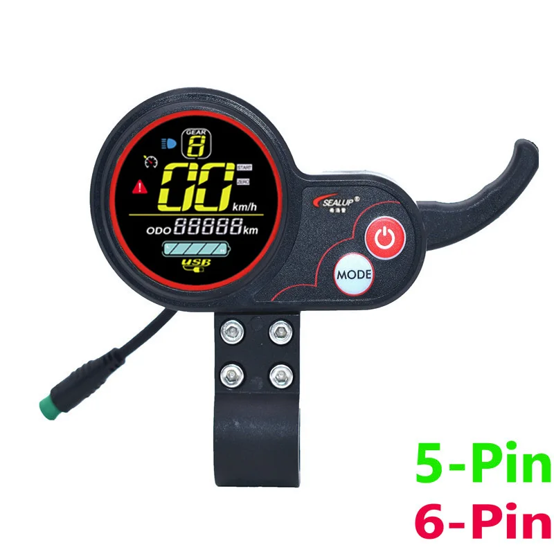 Liquidación Pantalla LED con acelerador para patinete eléctrico, indicador de velocidad, kilometraje, batería, fallo rápido, Conector de 5 pines para Scooter Eléctrico sellador aKwjMqarlN1