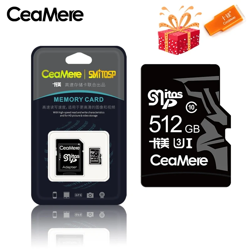 CeaMere карта памяти 256 ГБ 128 Гб 64 Гб U3 UHS-3 32 ГБ Micro sd карта класс 10 UHS-1 флэш-карта памяти Microsd TF/sd карта s для планшета - Емкость: 512 ГБ