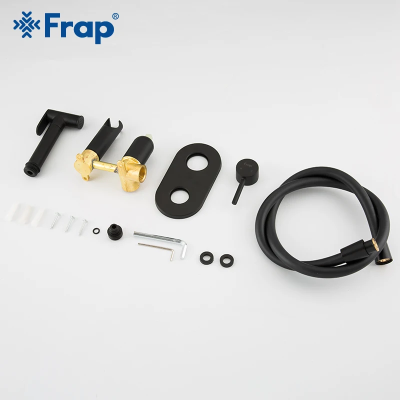 Frap Matte Black Bidet Shower Faucet Solid Brass Bidet Faucet Muslim Ducha Higienica Mixer Tap Toilet Faucets Y50060/1