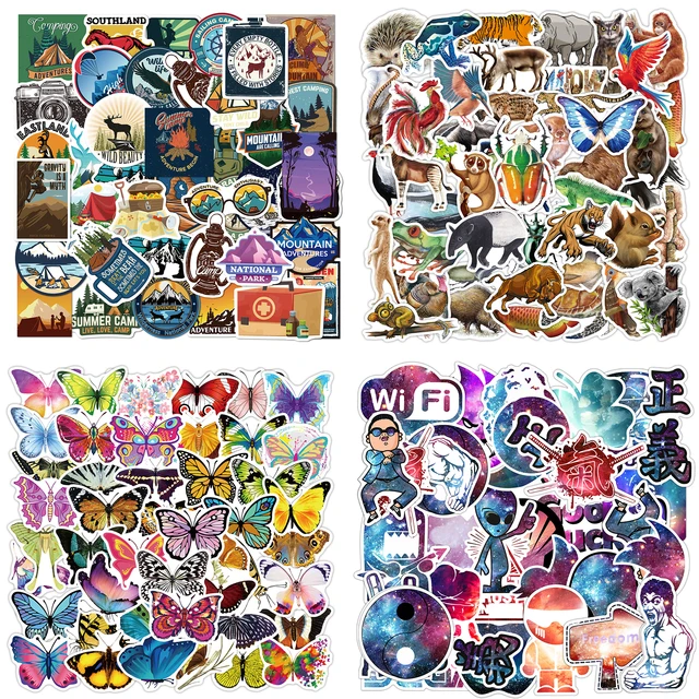 Animals Stickers Cute Cartoon Dog Cat Pig Sticker Anime Pack for Skateboard Phone Guitar Car Laptop Bicycle Fridge Kid Toys 6