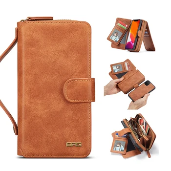 

Luxury Handbag Flip Leather Case For iPhone 11 Pro Max SE 2020 X 10 XR 6 6s 7 8 Plus 5 5s Multifunction Zipper Wallet Phone Case