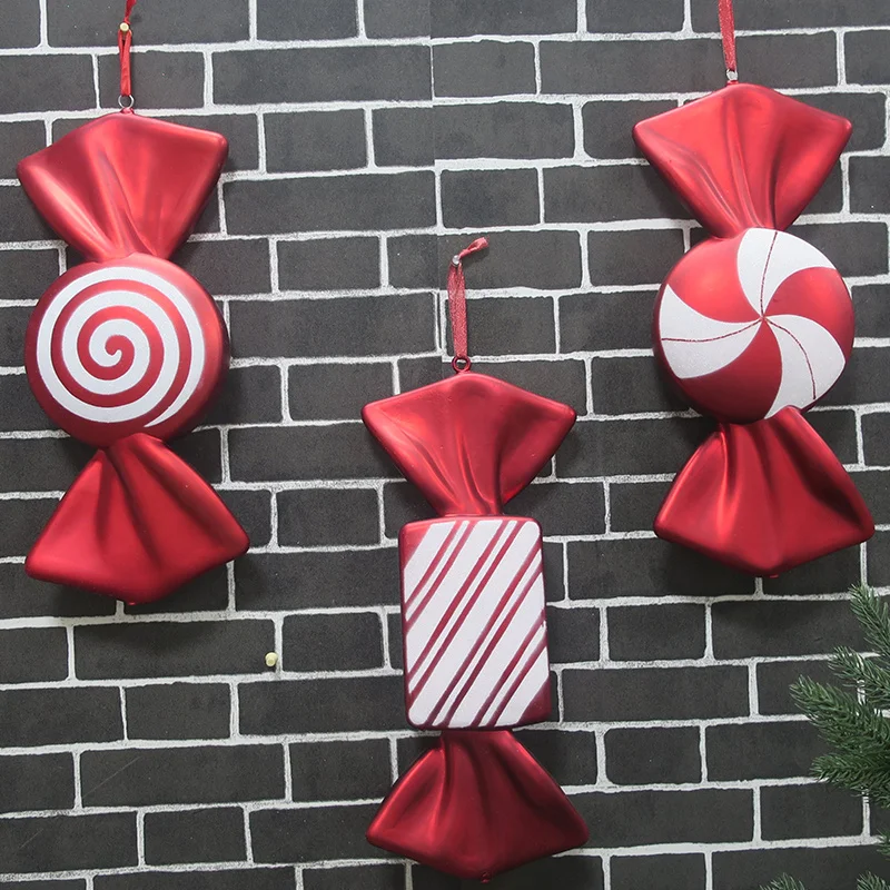 1 шт. рождественские украшения сцена макет подарок украшения кулон украшения DIY красный белый цвет серии конфеты один
