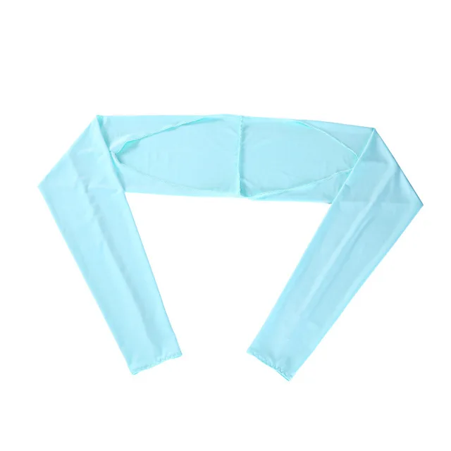 long fake sleeves Scar Cover Gloves Fake Sleeve Foldable Siamese Sun Protection Elbow Cuff Arm Cover Driving Arm Warmers Sleeves sky blue