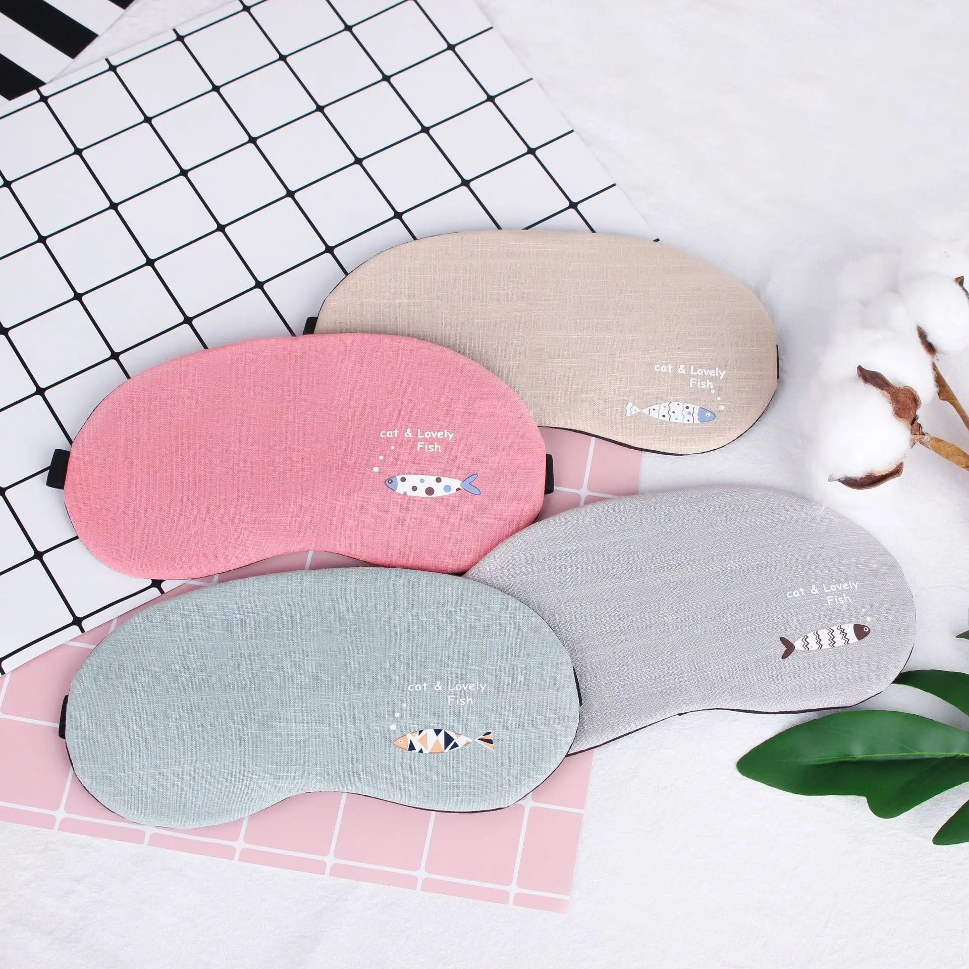 

2018 New Style Plain Color Fresh And Lovely Small Fish Sleep Eye Patch Ice Pack Shading Breathable Summer Cold-hot Compress Lunc