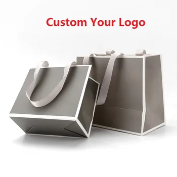 

500pcs/lot Luxury Printed Gift Custom Shopping Paper Bag With Your Own Logo