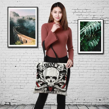 

Skull printing shopping bag Women Bag Double-sided printing HandbagThe skeleton series Printed bag landing shoulder bag 43*43cm