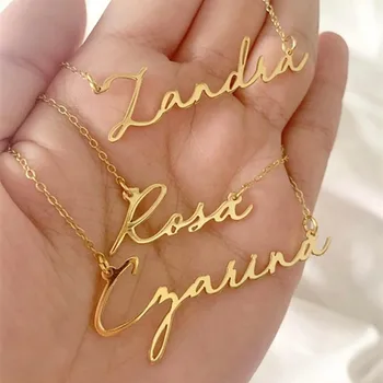 

Personalized Custom Name Pendant Necklace Customized Cursive Nameplate Necklace For Women Handmade Jewelry Gift