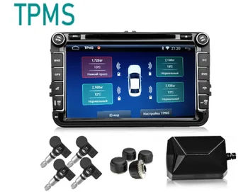 

TPMS Tire Pressure System 4 Sensors Auto Security Alarm Systems Tire Pressure USB android