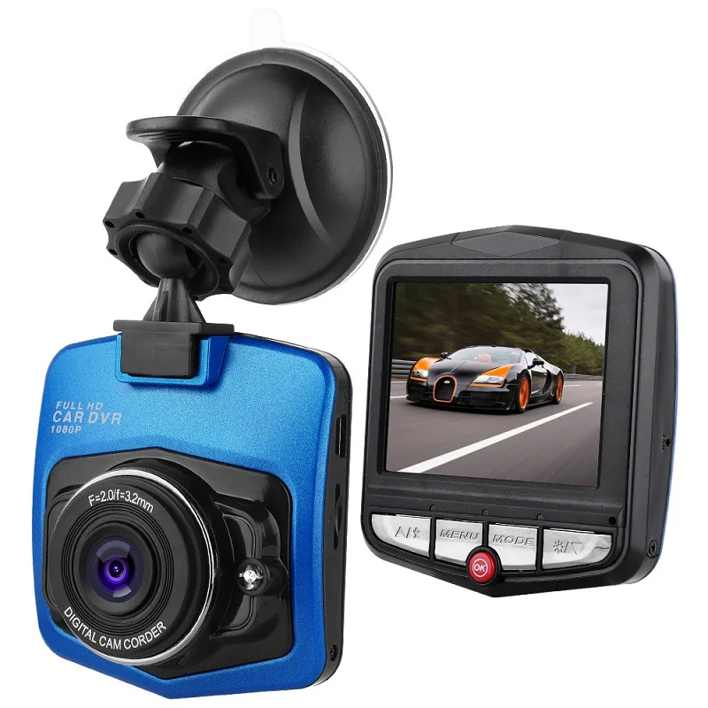 Автомобильный мини видеорегистратор 2,4 дюймов, циклическая запись, Автомобильный видеорегистратор, портативный Full HD 1080 P, видеорегистратор, g-сенсор, ночное видение - Цвет: Синий