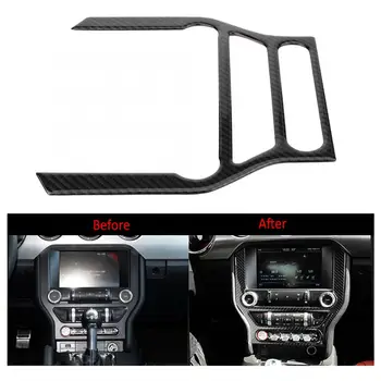 

1 Pcs 100% Brand New Carbon Fiber Multimedia Center Console Panel Decorative Trim Sticker for Ford Mustang 2015 2016 2017