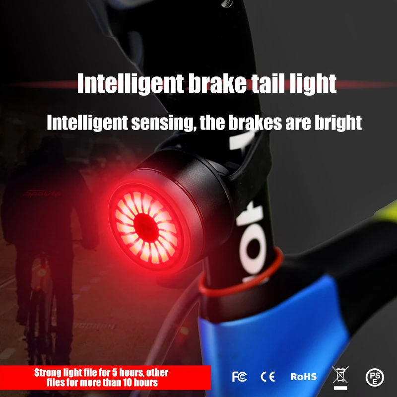 

LED Bicycle Tail Light USB Charging High Quality Waterproof intelligent Induction Brake Sensor Night Riding Warning Light