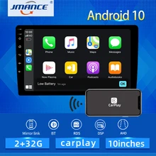 Jmance 10 Polegada 4g rede dsp rds android 10 multimídia player de vídeo alta fidelidade navegação gps rádio do carro estéreo wi fi bt carplay anto ahd
