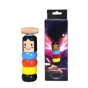 

2019 Creative Strange Magic Toy Unyielding Villain Little Wooden Man Smile Face Puppet Toy Fun Puppet Toy Children Strange Toys