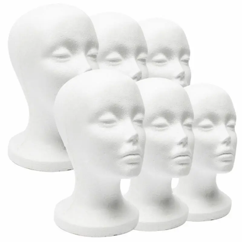 

White Wig Stands Female Foam Head Model Storage Holders Styrofoam Mannequin Wig Glasses Hat Display Stand styling tools