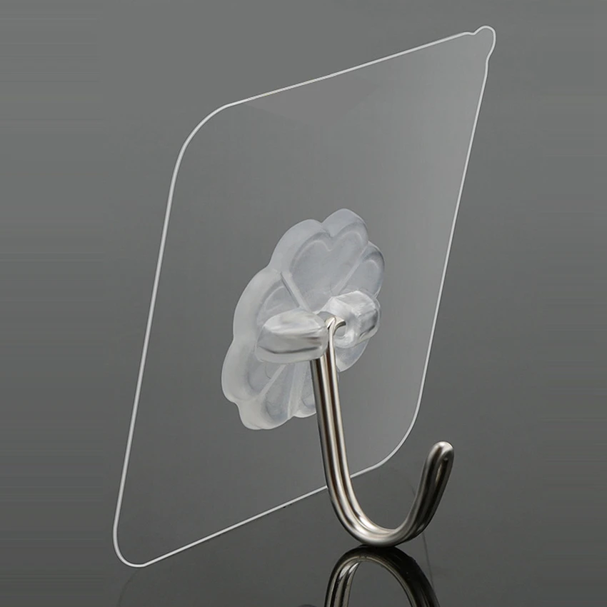Hanger Hook Transparent Strong Adhesive Wall Hangers Hooks Vacuum Suction Cup Heavy Bathroom Stainless Steel Hanger
