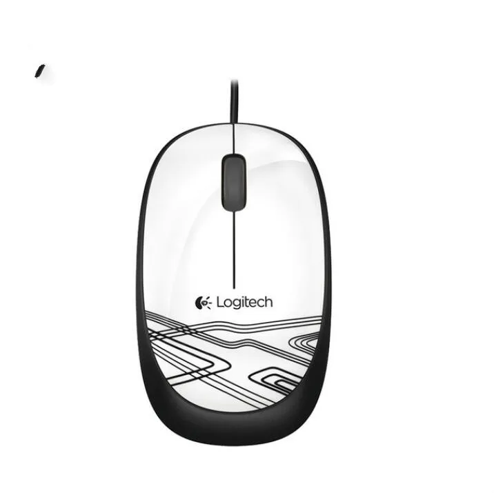 Белый original Logitech M105 Wired Mouse with Multi-color Portable Mouse Optional 1000dpi Cable for Mac OSWindows PCLaptop Office Home - Цвет: Белый